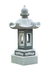 Stone lantern of Chinese shrine isolated on white background © catinsyrup