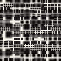 Endless Abstract Background With Random Size Squares. Vector Seamless Pattern.