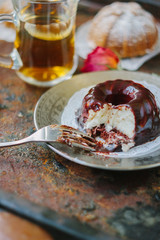 Vegetarian souffle on plate