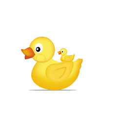 Yellow duck family Vector