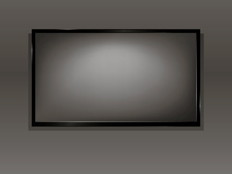 TV, modern empty LCD screen, LED, plasma. Vector illustration.