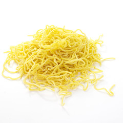 Close - up Egg noodle on white background