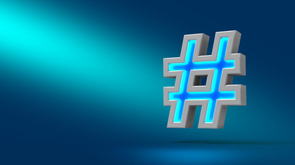 hashtag 3d sign