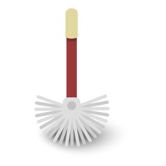 Toilet brush icon, isometric style