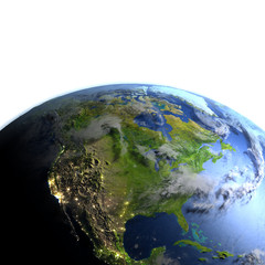 Fototapeta premium North America on planet Earth