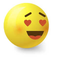 In love smiley icon, cartoon style