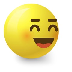 Cheerful smiley icon, cartoon style