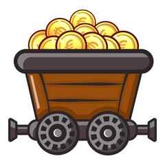 Money trolley icon, flat style