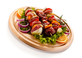 Raw shish kebab