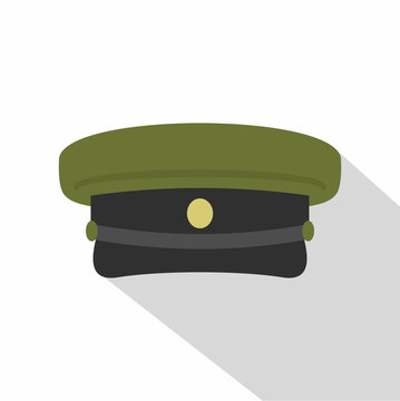 Military hat icon, flat style