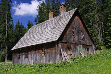 Fototapeta na wymiar Alte Hütte auf der Hinteralm