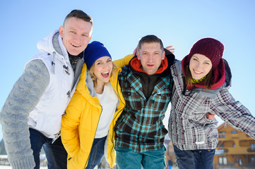 Cheerful group of friends posing for the camera.