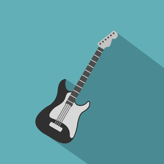 Acoustic guitar icon, flat style