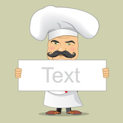 Vector Chef Cook Serving Food Realistic Cartoon Character Design Isolated Vector Illustrator