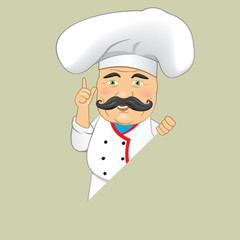 Vector Chef Cook Serving Food Realistic Cartoon Character Design Isolated Vector Illustrator