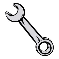 Wrench icon cartoon