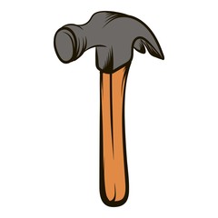 Hammer tool icon cartoon