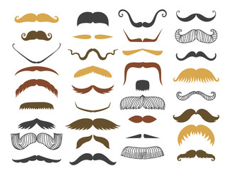 Silhouette vector mustache hair hipster curly collection beard barber and gentleman symbol fashion adult human facial gave vector illustration.