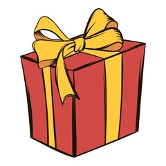 Gift box icon cartoon