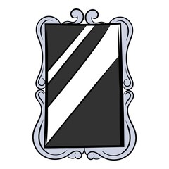 Rectangular mirror icon cartoon