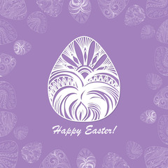 Card of Easter with graphic eggs