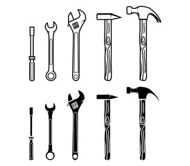 repair tools line art