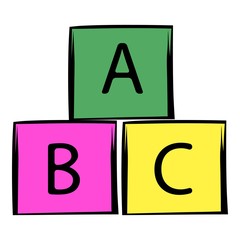 Baby cubes icon cartoon