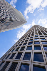  skyscrapers on a blue sky background