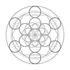 sacred geometry symbol. Metatrons cube vector illustration