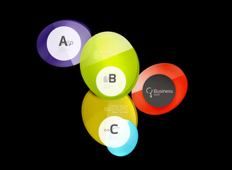 Glossy glass circle banner design template