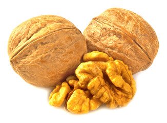 walnuts isolated on white background
