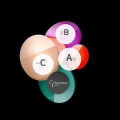 Glossy glass circle banner design template