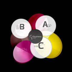 Glass color circles - infographic elements on black