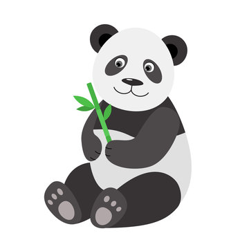 Panda with bamboo