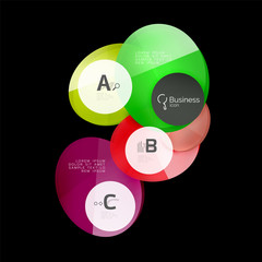 Glass circles on black