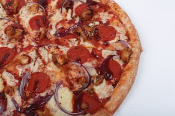 Hot pizza with pepperoni