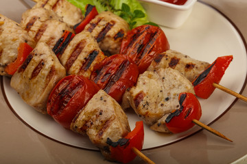 Grilled turkey skewer