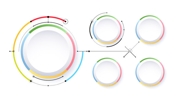 Digital diagram style. Diagram and flow chart of technology concept, presentation. Vector illustration.