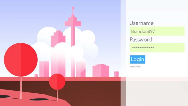 Generic Website with Blank Username and Password Box for Corner Pin Shots