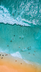 Aerial view of people at the beach