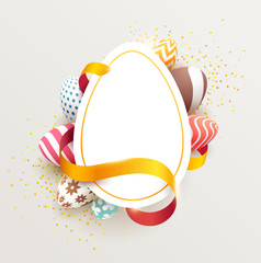 Fototapeta premium Easter colorful poster with place for text