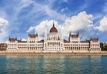 Obraz premium Building of the Hungarian parliament in Budapest, Hungary