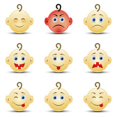 Fototapeta premium Set nine baby smile