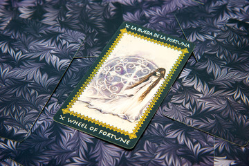 Tarot card Judgement. Labirinth tarot deck. Esoteric background.