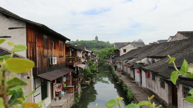 ancient house and canal in Shaoxing,China