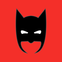Fototapeta na wymiar Super hero mask on red background.