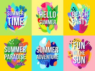 Bright Abstract Summer Sale Banners Collection 