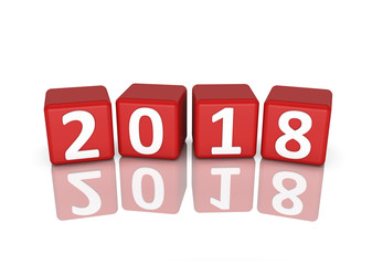 New Year 2018 - 3D Rendered Image