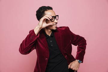 Portrait of a handsome young afro american man in jacket