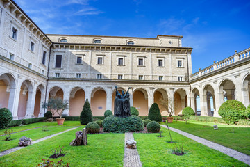 Benedictine Abbey -Montecassino in Italy - obrazy, fototapety, plakaty